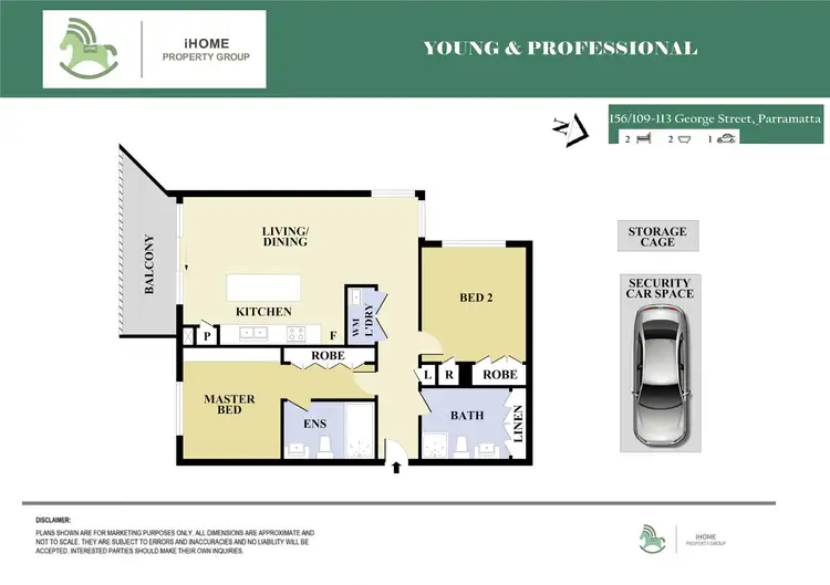 Floorplan of Homely apartment listing, L19/109-113 GEORGE STREET, Parramatta NSW 2150