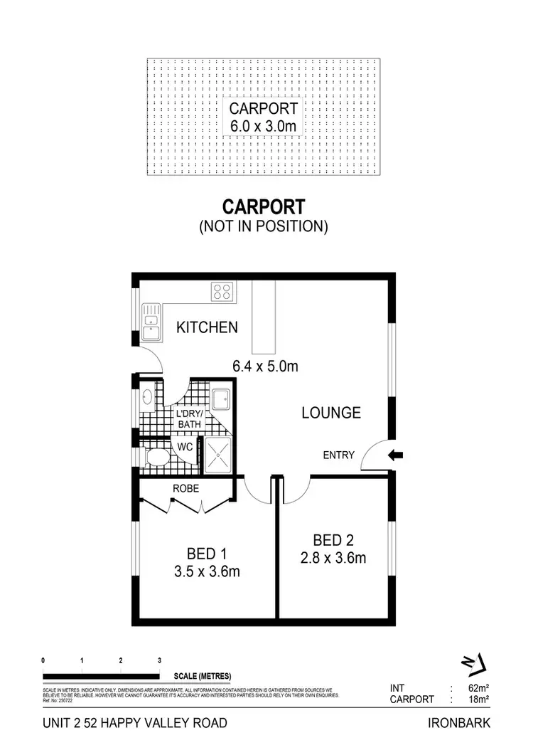 Floorplan of Homely unit listing, 2/52 Happy Valley Road, Ironbark VIC 3550