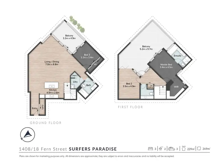 Floorplan of Homely apartment listing, 1408/18 Fern Street, Surfers Paradise QLD 4217