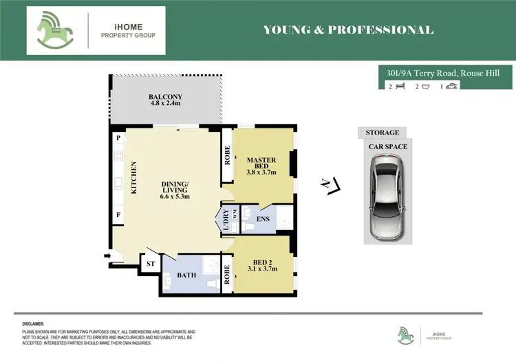 Floorplan of Homely apartment listing, 301/9A Terry Rd, Rouse Hill NSW 2155