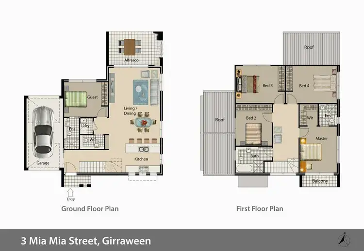 Floorplan of Homely semi-detached listing, 3 Mia Mia St, Girraween NSW 2145