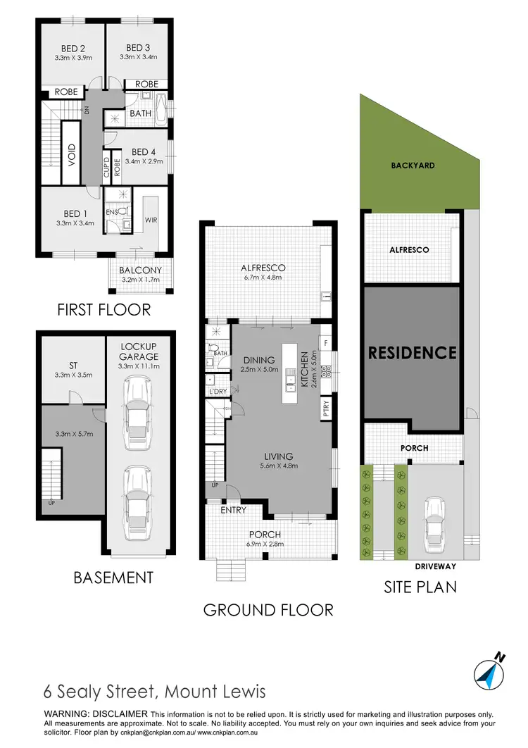 Floorplan of Homely semi-detached listing, 6 Sealy St, Mount Lewis NSW 2190