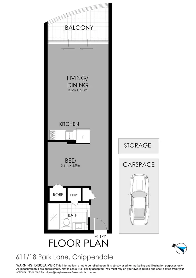 Floorplan of Homely apartment listing, 611/18 Park Lane, Chippendale NSW 2008