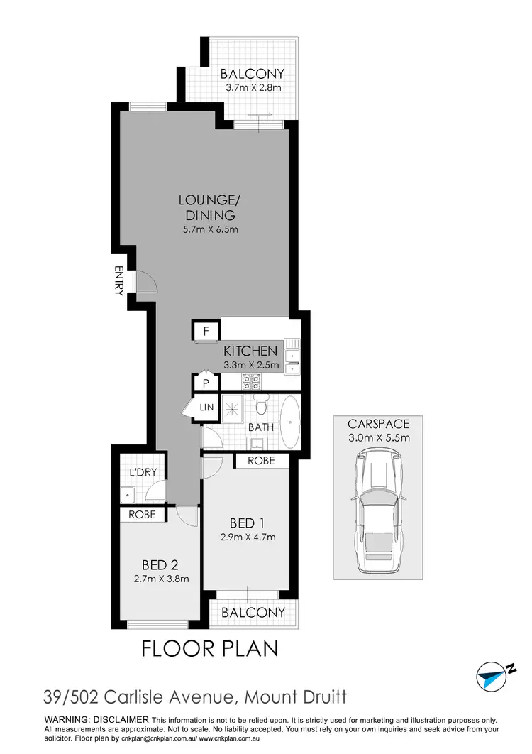 Floorplan of Homely apartment listing, 39/502 Carlisle Avenue, Mount Druitt NSW 2770