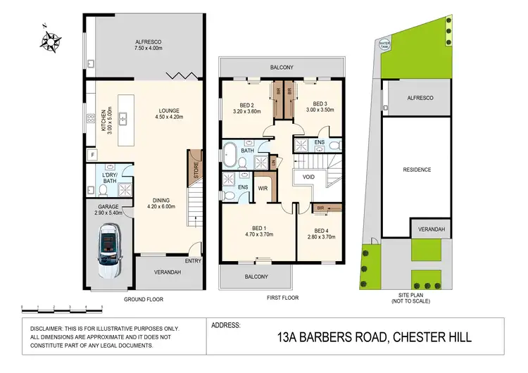 Floorplan of Homely semi-detached listing, 13 Barbers Road, Chester Hill NSW 2162