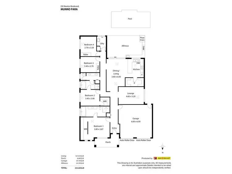 Floorplan of Homely house listing, 226 Newton Boulevard, Munno Para SA 5115