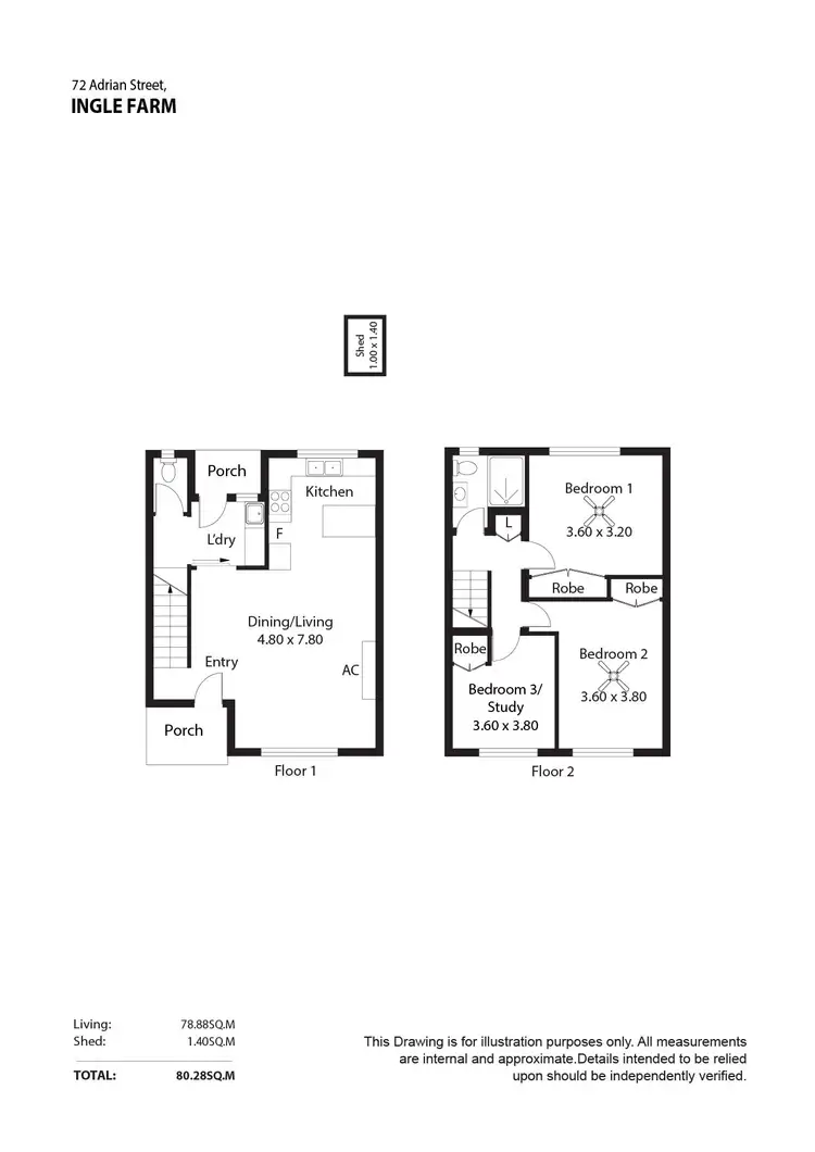Floorplan of Homely townhouse listing, 72 Adrian Street, Ingle Farm SA 5098