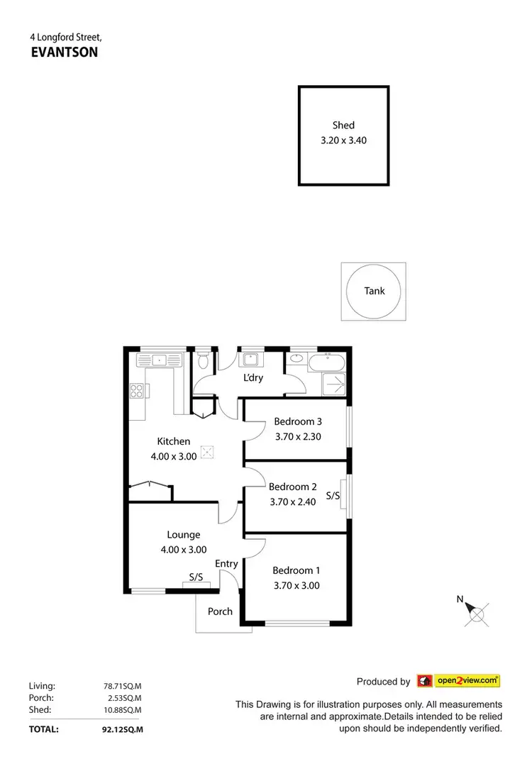 Floorplan of Homely semi-detached listing, 4 Longford Street, Evanston SA 5116