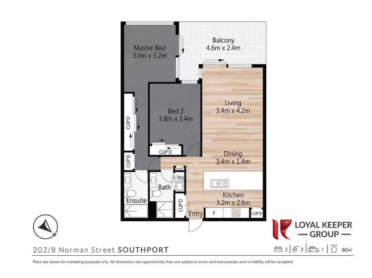 Floorplan of Homely apartment listing, 202/8 Norman Street, Southport QLD 4215