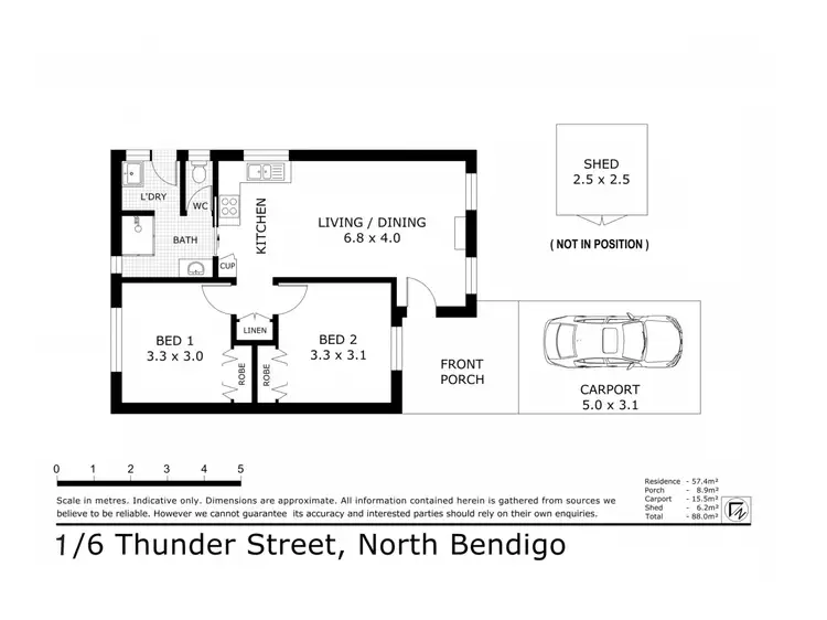 Floorplan of Homely house listing, 1/6 Thunder Street, North Bendigo VIC 3550