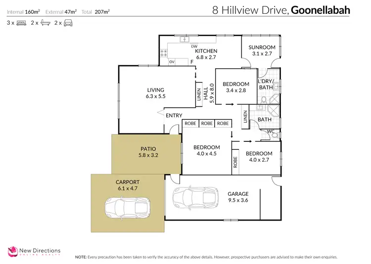 Floorplan of Homely house listing, 8 Hillview Drive, Goonellabah NSW 2480