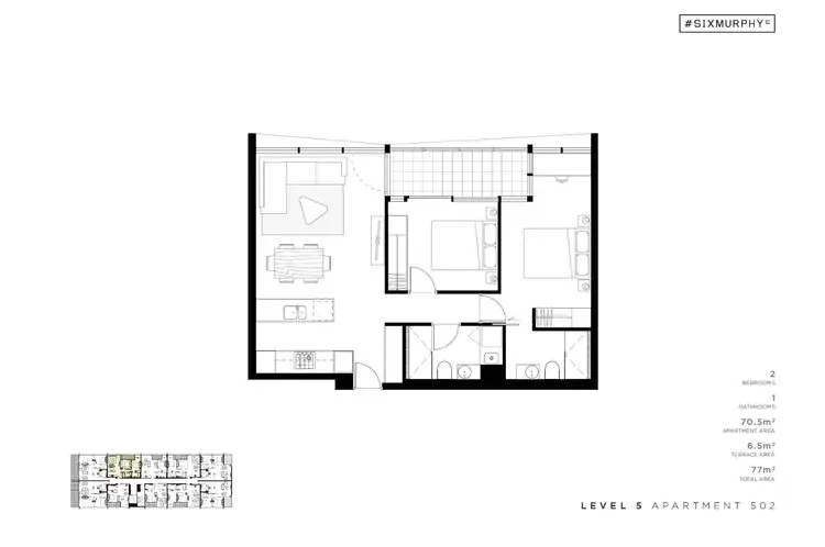 Floorplan of Homely apartment listing, 502/6 Murphy Street, South Yarra VIC 3141