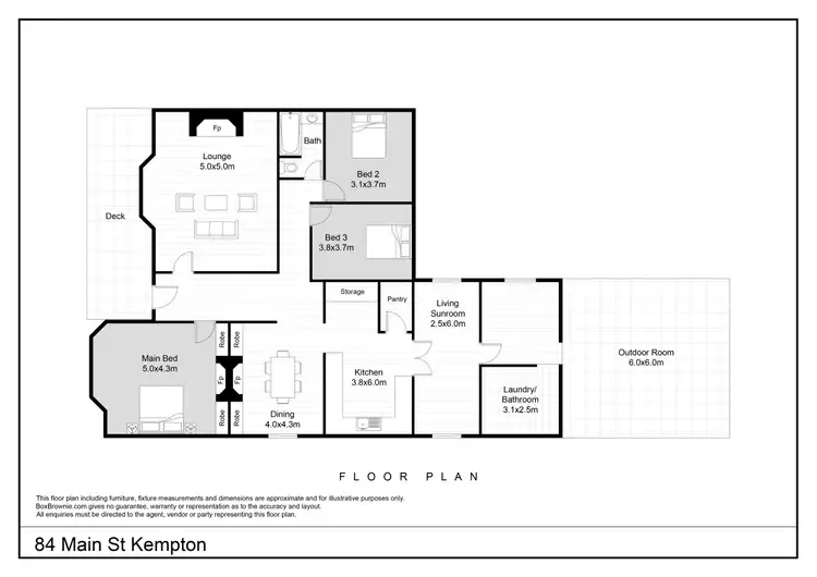 Floorplan of Homely house listing, 84 Main Street, Kempton TAS 7030