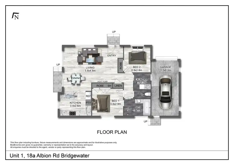 Floorplan of Homely townhouse listing, 1/18a Albion Road, Bridgewater TAS 7030