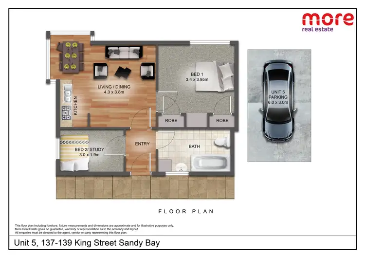 Floorplan of Homely flat listing, 5/137-139 King Street, Sandy Bay TAS 7005