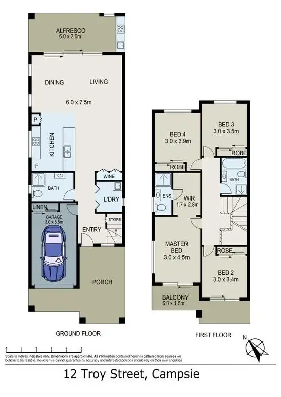 Floorplan of Homely semi-detached listing, 12A Troy Street, Campsie NSW 2194