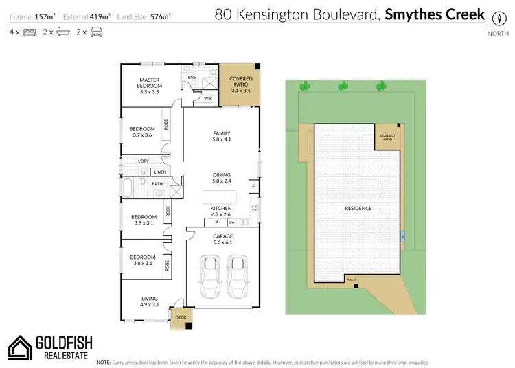Floorplan of Homely house listing, 80 Kensington Boulevard, Smythes Creek VIC 3351