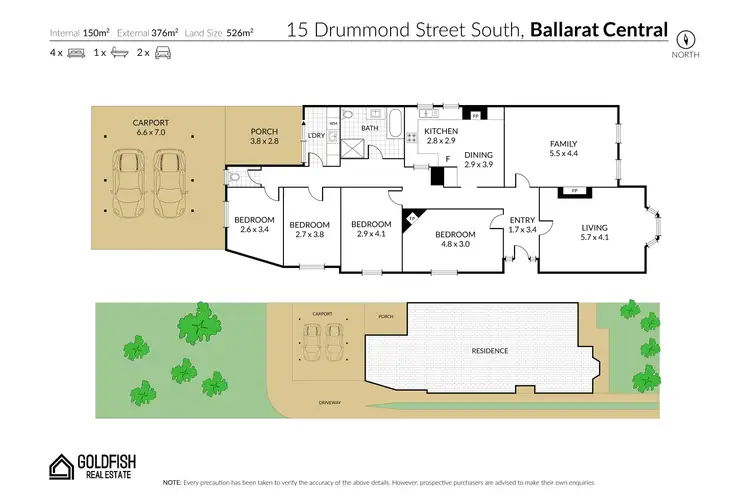 Floorplan of Homely house listing, 15 Drummond Street South, Ballarat Central VIC 3350