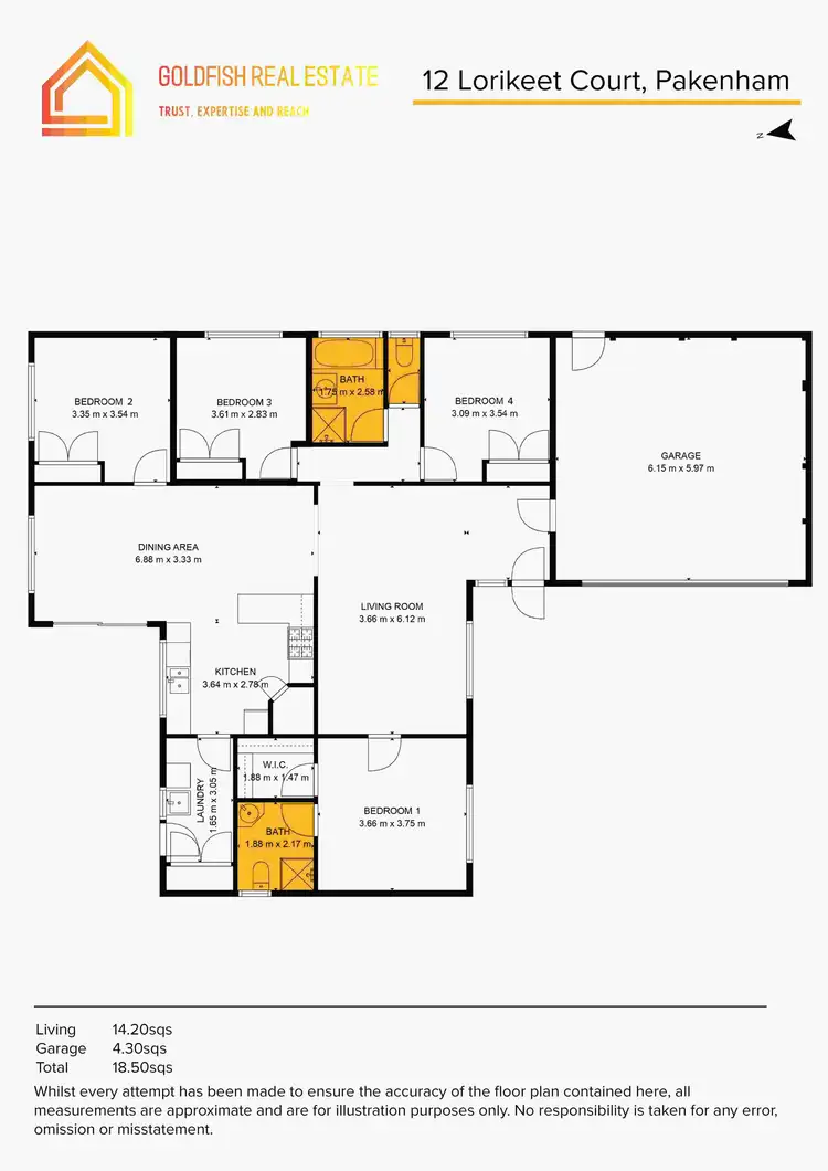 Floorplan of Homely house listing, 12 Lorikeet Court, Pakenham VIC 3810