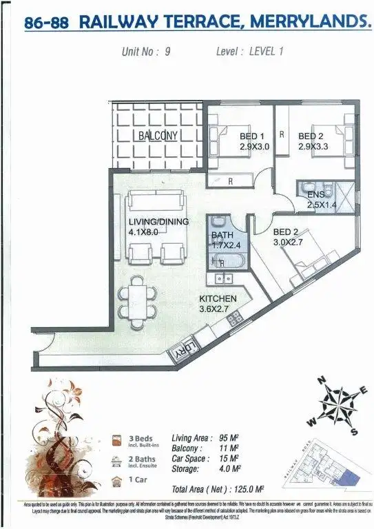Floorplan of Homely apartment listing, 9/86-88 Railway Terrce, Merrylands NSW 2160
