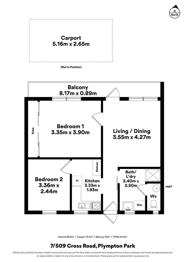 Floorplan of Homely unit listing, 7/509 Cross Road, Plympton SA 5038