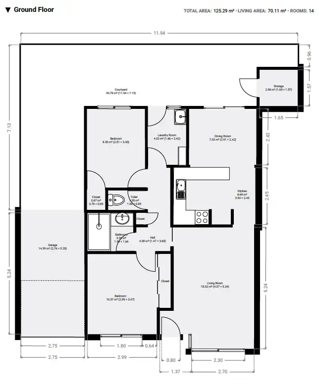 Floorplan of Homely villa listing, 3/82 Edgecumbe, Como WA 6152
