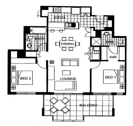 Floorplan of Homely unit listing, 12/1 Newstead Avenue, Newstead QLD 4006