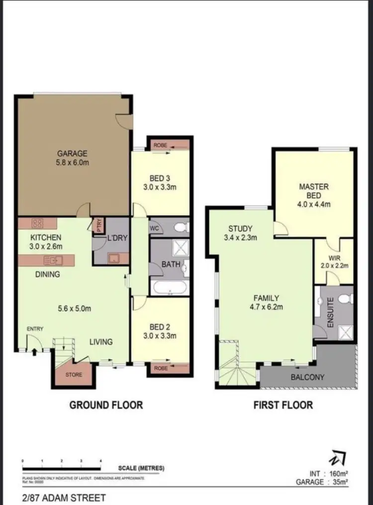Floorplan of Homely townhouse listing, 2/87 Adam Street, Quarry Hill VIC 3550
