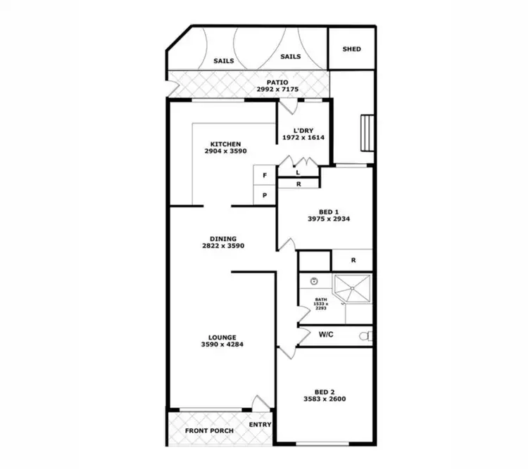 Floorplan of Homely unit listing, 2/73 Shakespeare Avenue, Yokine WA 6060