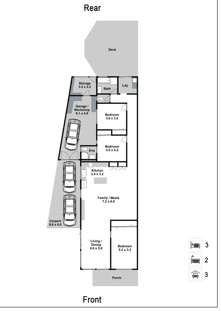 Floorplan of Homely semi-detached listing, 2/64 Keith Compton Drive, Tweed Heads NSW 2485