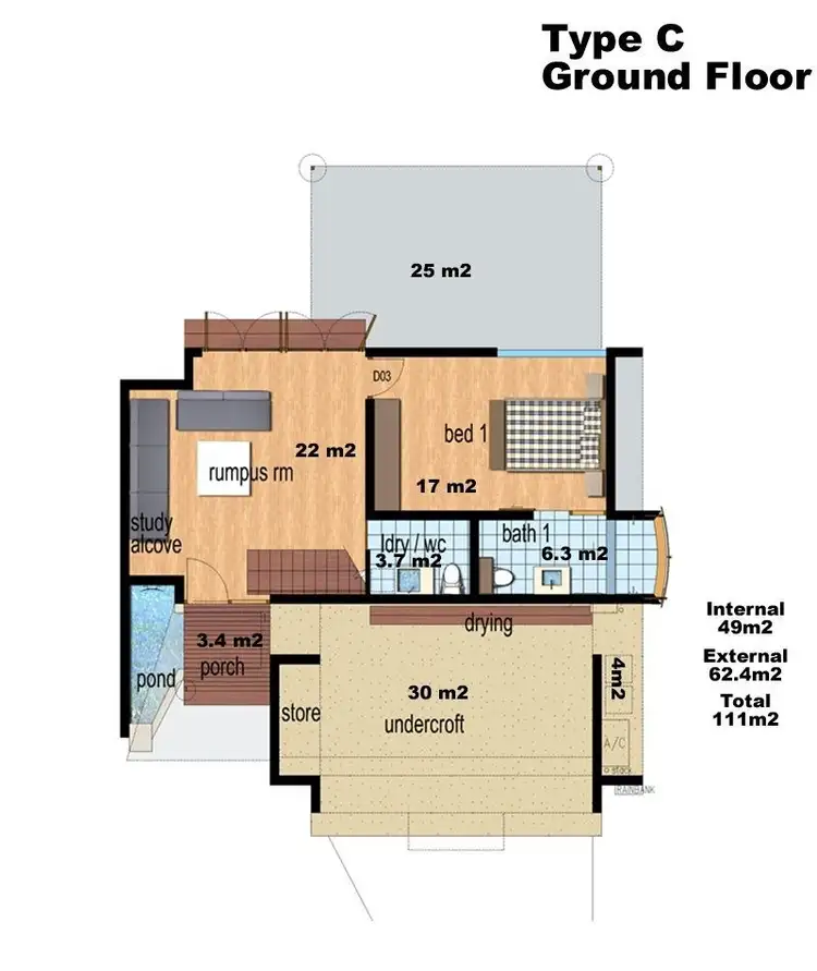Floorplan of Homely townhouse listing, 2/6 D'ambrosio Court, Parap NT 820