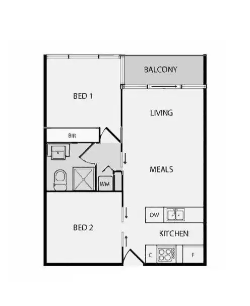 Floorplan of Homely apartment listing, 2008/483 Swanston Street, Melbourne VIC 3000