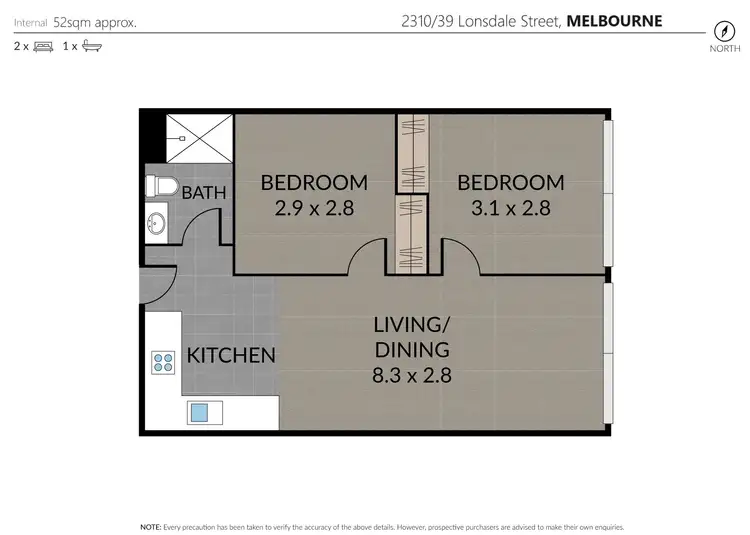 Floorplan of Homely apartment listing, 2310/39 Lonsdale Street, Melbourne VIC 3000