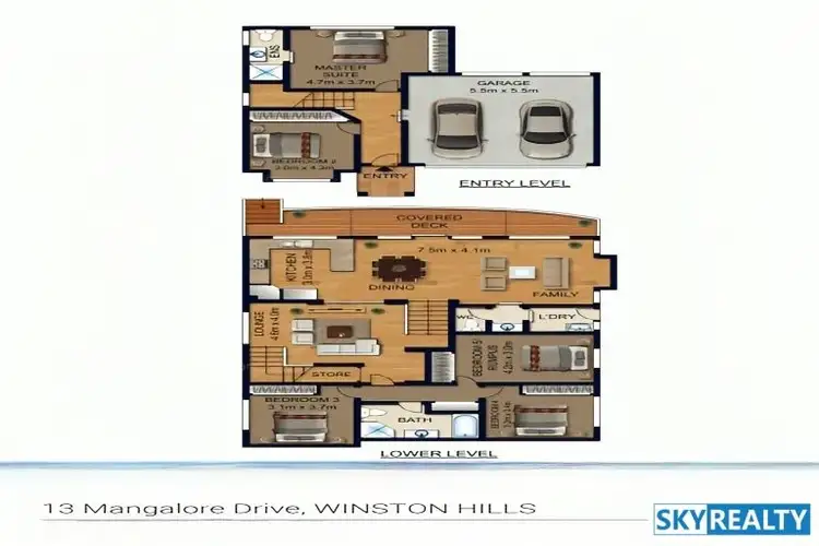 Floorplan of Homely house listing, 13 Mangalore Drive, Winston Hills NSW 2153