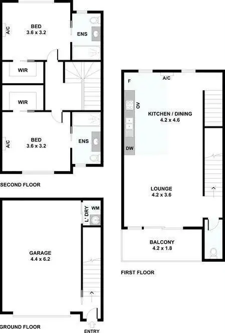 Floorplan of Homely townhouse listing, 6/274 Ballarat Road, Footscray VIC 3011