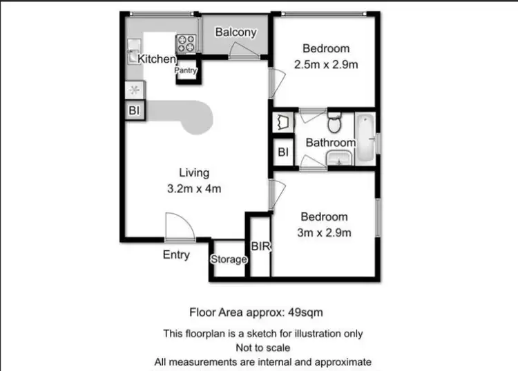 Floorplan of Homely apartment listing, 3/15 Battery Square, Battery Point TAS 7004
