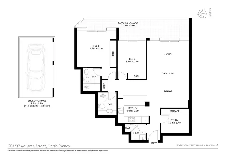 Floorplan of Homely apartment listing, 903/37-39 McLaren Street, North Sydney NSW 2060