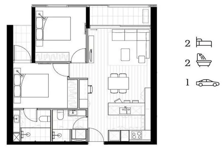 Floorplan of Homely apartment listing, 710/1 Ascot Vale Road, Flemington VIC 3031