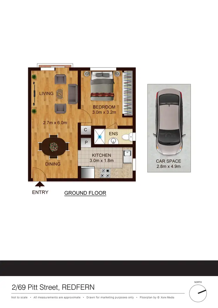 Floorplan of Homely apartment listing, 2/69 Pitt Street, Redfern NSW 2016