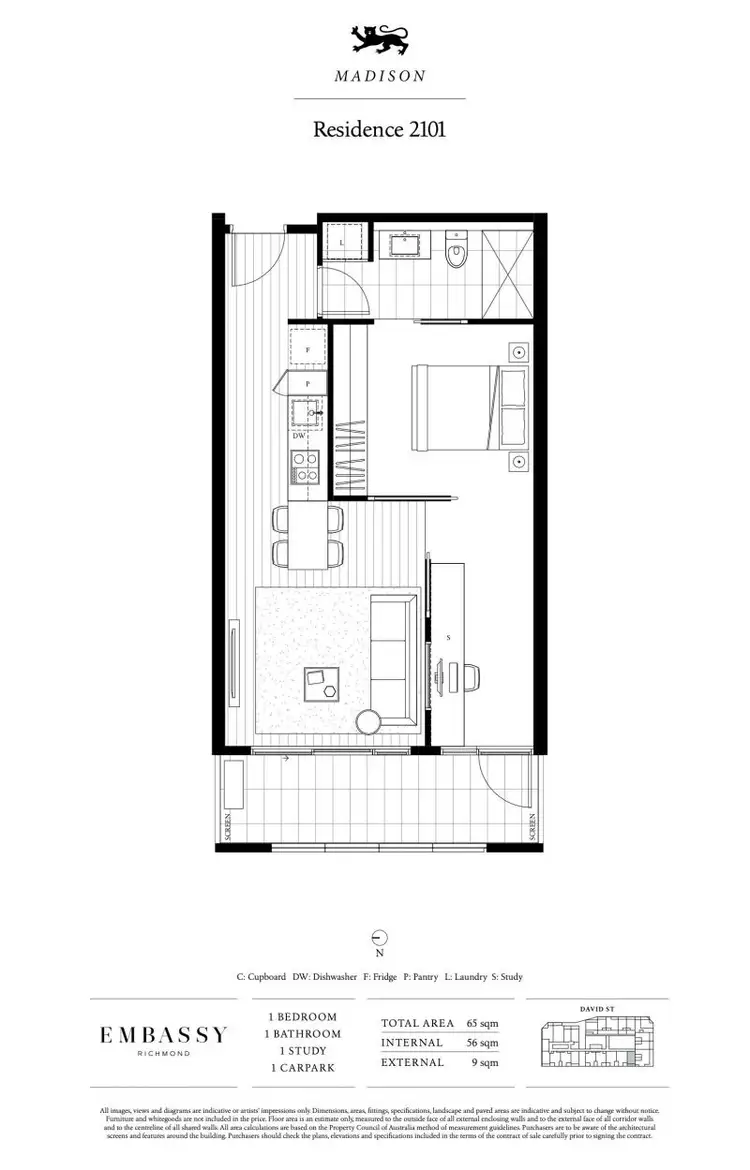 Floorplan of Homely apartment listing, 101/14 David St, Richmond VIC 3121