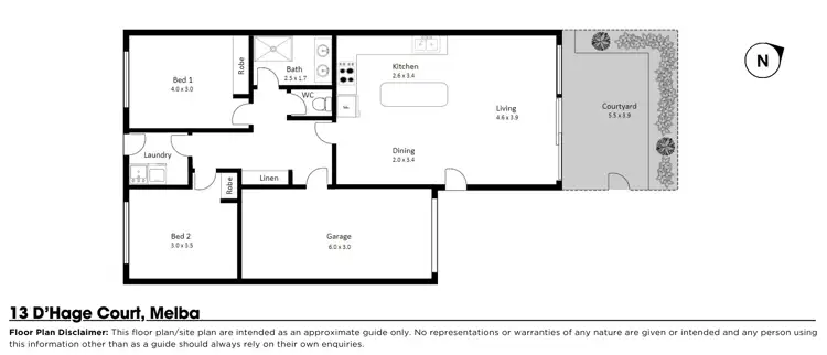Floorplan of Homely townhouse listing, 13 D'Hage Court, Melba ACT 2615