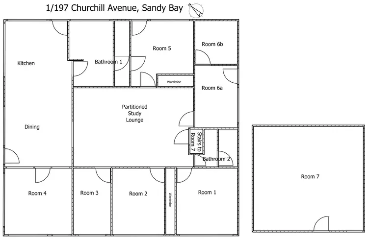 Floorplan of Homely unit listing, 1/197 Churchill Avenue, Sandy Bay TAS 7005