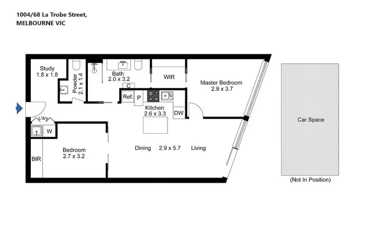 Floorplan of Homely apartment listing, 1004/68 La Trobe Street, Melbourne VIC 3000
