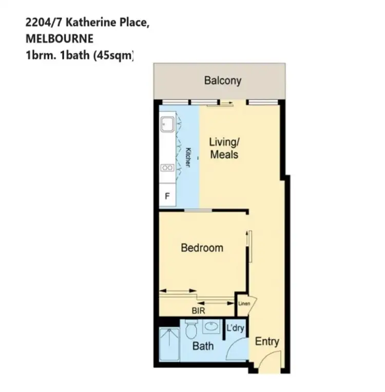 Floorplan of Homely apartment listing, 2204/7 Katherine Place, Melbourne VIC 3000