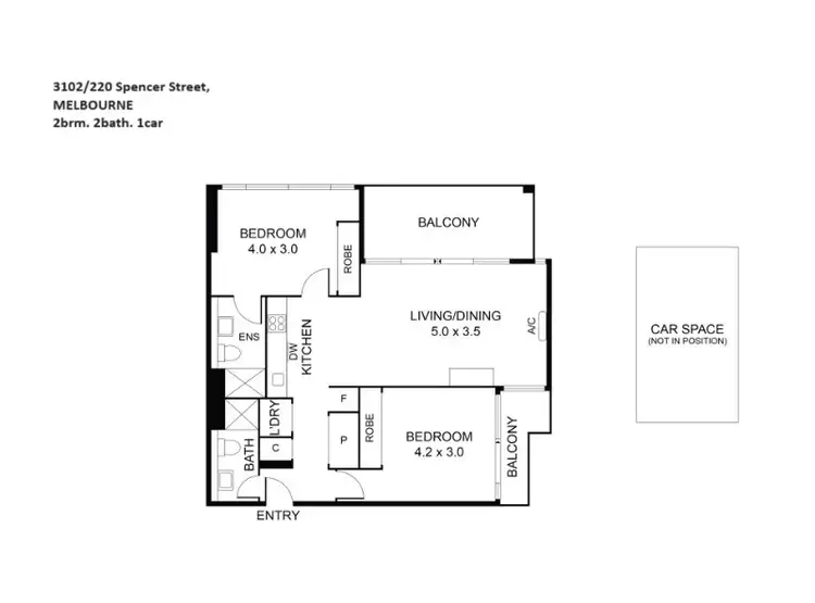 Floorplan of Homely apartment listing, 3102/220 Spencer Street, Melbourne VIC 3000