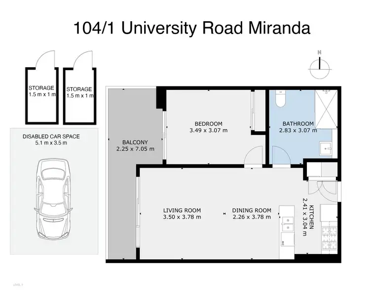 Floorplan of Homely apartment listing, 104/1 University Rd, Miranda NSW 2228