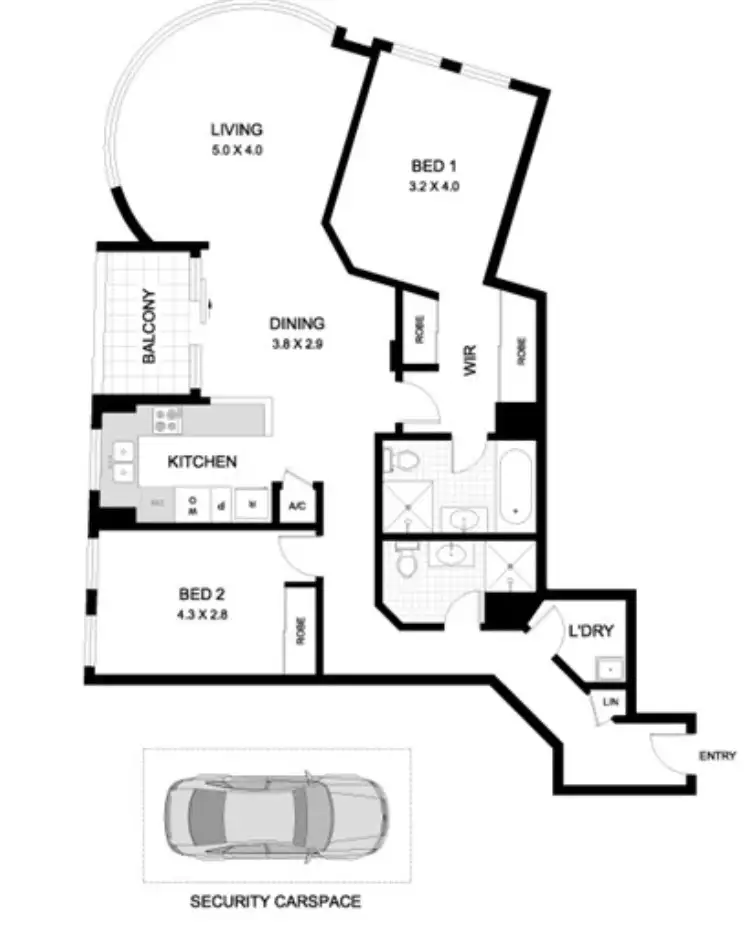 Floorplan of Homely apartment listing, 209/158-166 Day Street, Sydney NSW 2000