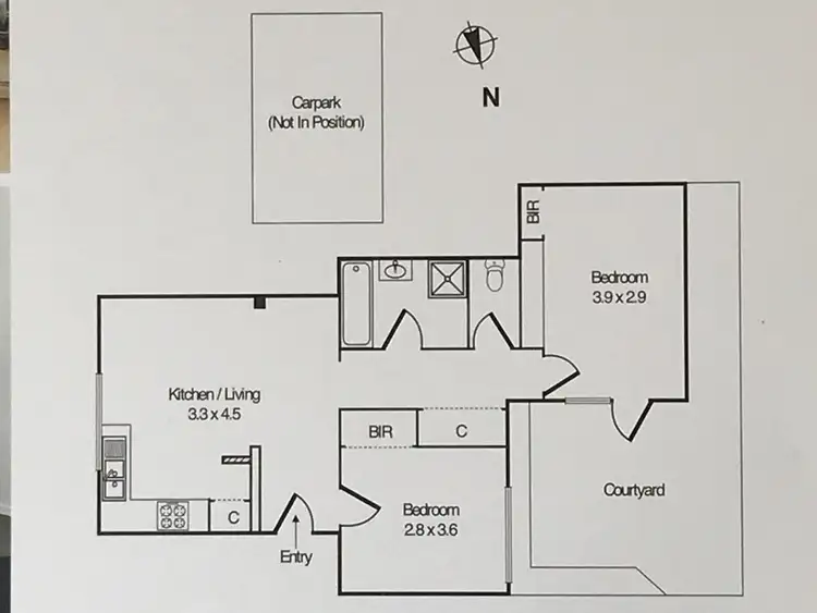 Floorplan of Homely apartment listing, 2/11 Rosstown Road, Carnegie VIC 3163