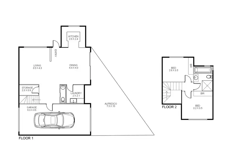 Floorplan of Homely townhouse listing, 1/7 Rosamond Way, Epping VIC 3076