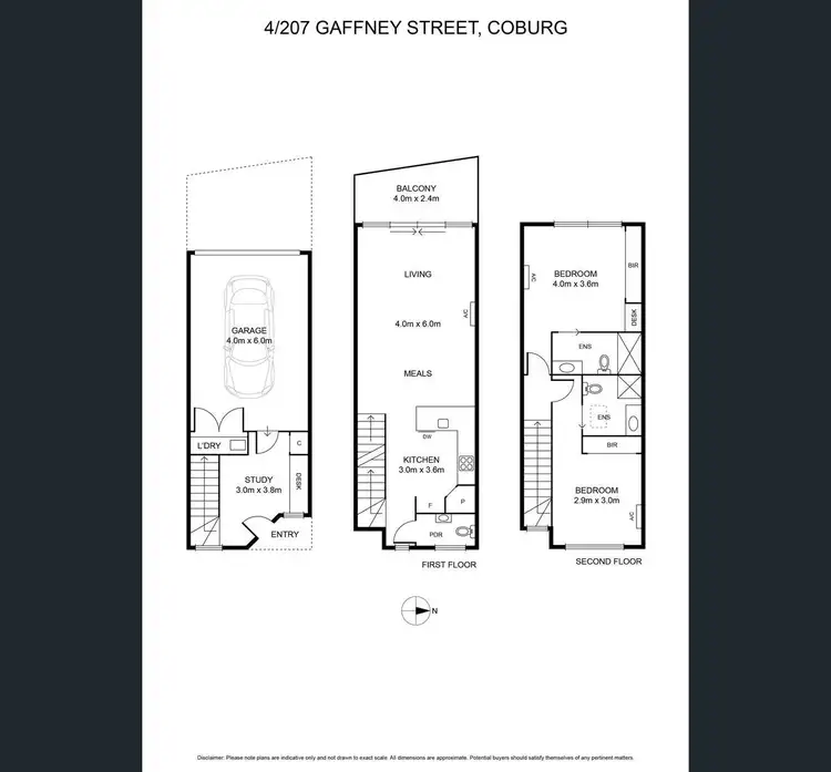 Floorplan of Homely townhouse listing, 4/207 Gaffney Street, Coburg VIC 3058